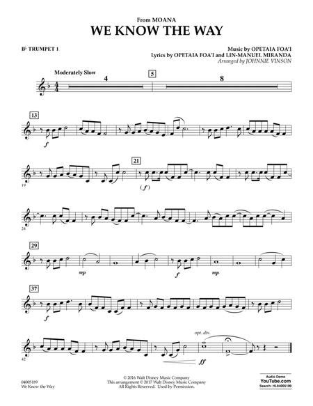 We Know The Way (from Moana) (arr. Johnnie Vinson) - Bb Trumpet 1